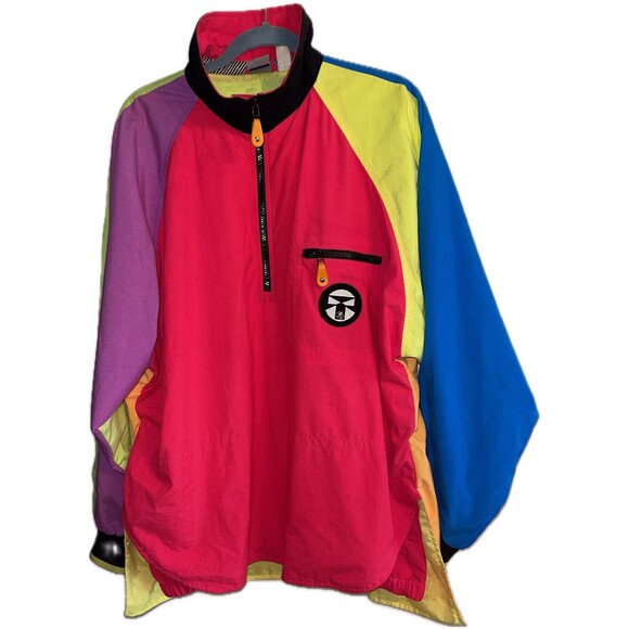 VTG 80’s Neon Ocean Pacific OP Pull Over Jacket Performance Board Wear Size M - Picture 1 of 14